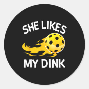 Likes dink pickleball player paddleball lover classic round sticker