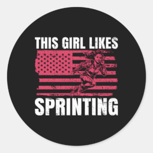 Likes Sprinting Athletics Hobby Sprinter Classic Round Sticker