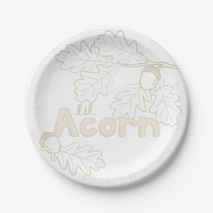 Lil Acorn - branch sketch and lettering Paper Plate