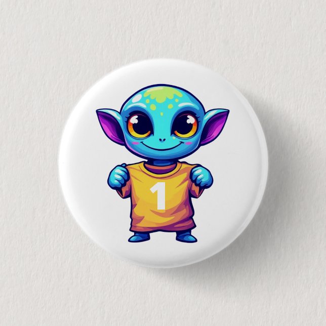 Lil' Alien 1 Inch Round Button (Front)