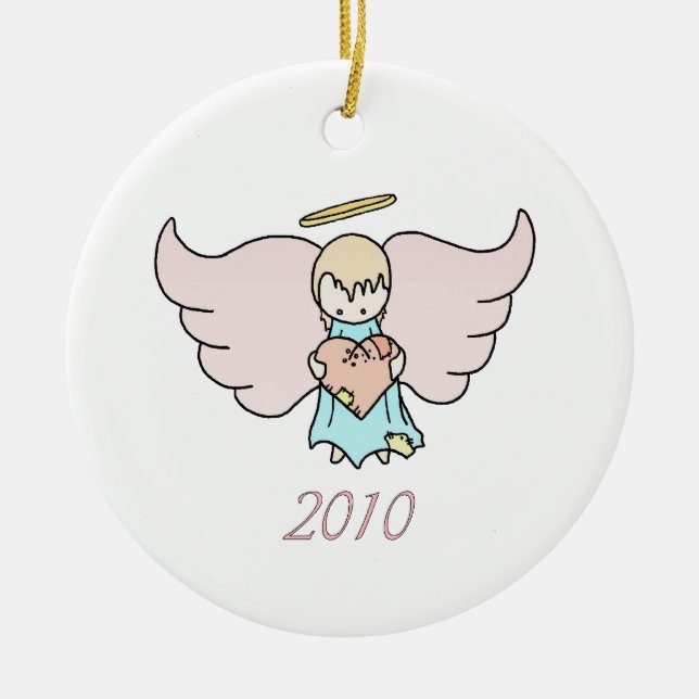 Lil  Angel 2010 Ceramic Ornament (Front)