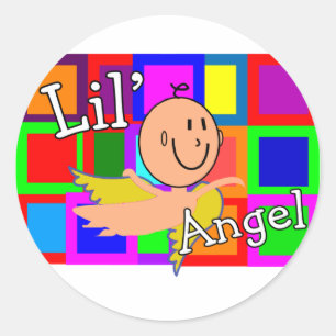 Lil Angel MOSAIC With Angel Baby--Adorable Classic Round Sticker