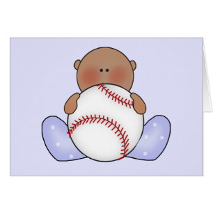 Lil Baseball Baby Boy - Ethnic Blank Card