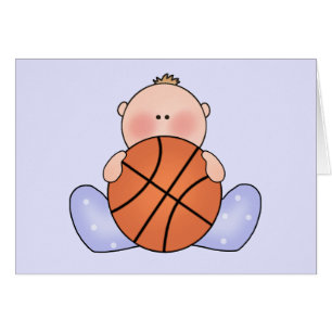 Lil Basketball Baby Boy Blank Card