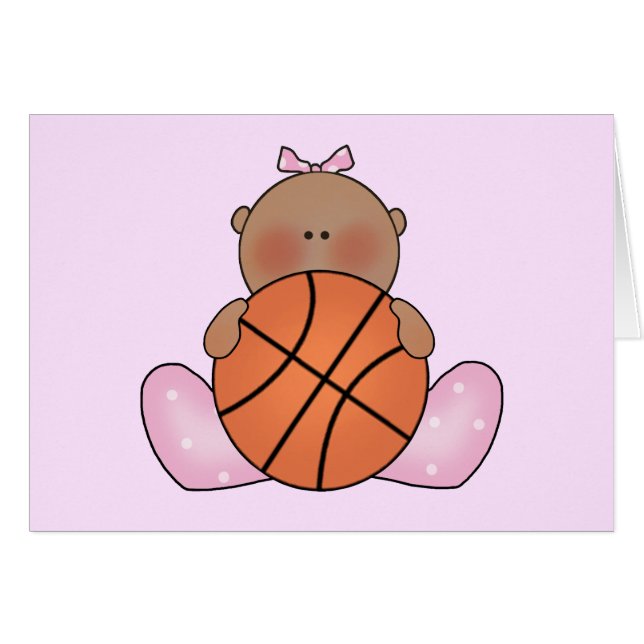 Lil Basketball Baby Girl - Carte blanche ethnique (Devant Horizontal)