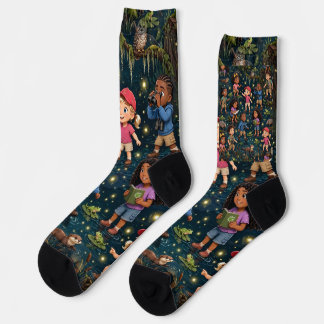 Lil' Bayou Explorers Firefly Night Pattern Socks