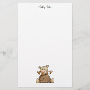 Lil' Bears · Baby Boy Brown Romper Stationery