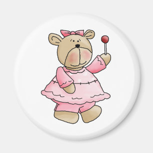 Lil' Bears · Baby Girl Pink Dress Magnet
