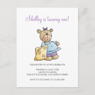 Lil' Bears · Baby Girl Yellow Blanket Invitation