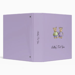 Lil' Bears · Baby Twins Green & Purple Binder