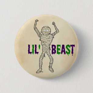 Lil' Beast Dripping Font Mummy Halloween 2 Inch Round Button