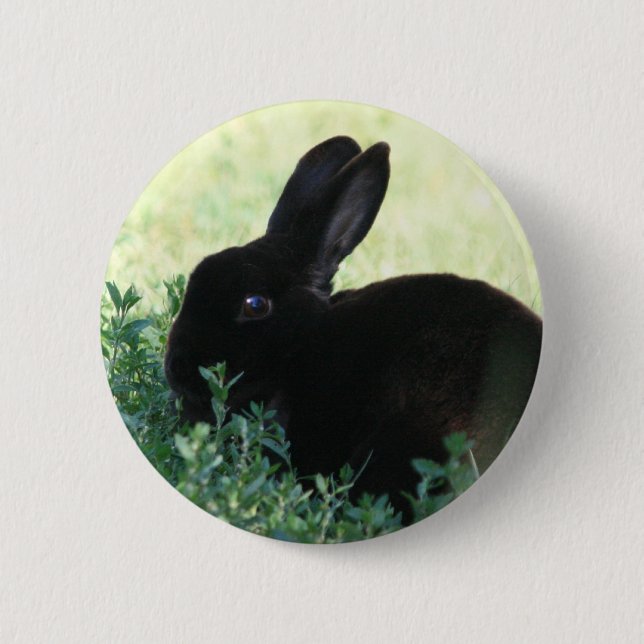 Lil Black Bunny 2 Inch Round Button (Front)