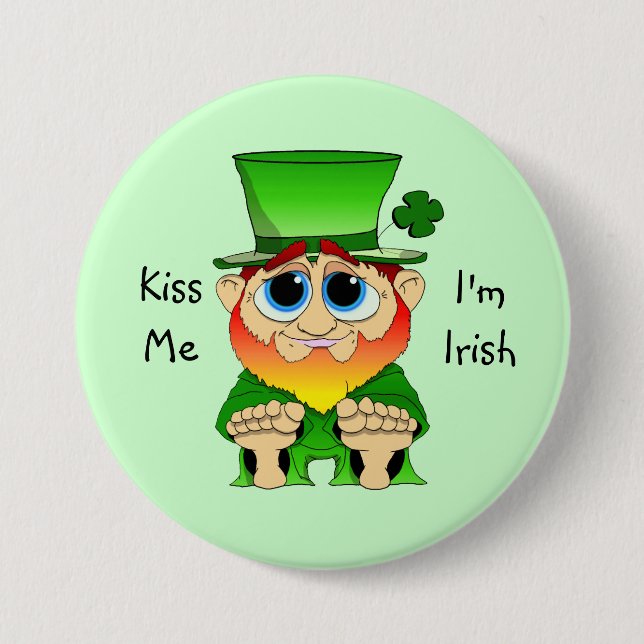 Lil Blarney Kiss Me 3 Inch Round Button (Front)