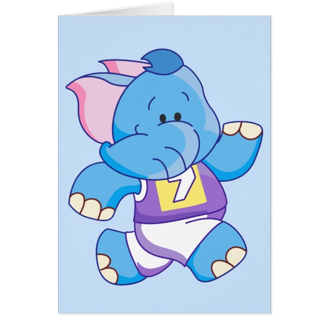 Lil Blue Elephant Running (Front)