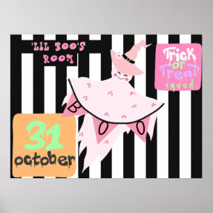 Lil Boo' Kids Room Ghost Pastel Halloween Décor    Poster
