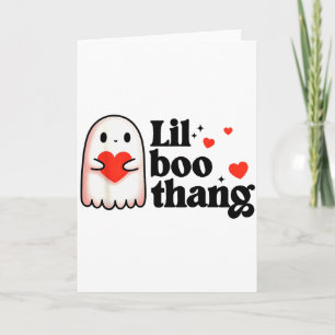 Lil Boo Thang Valentine Cute Hearts Ghost Valentin Card