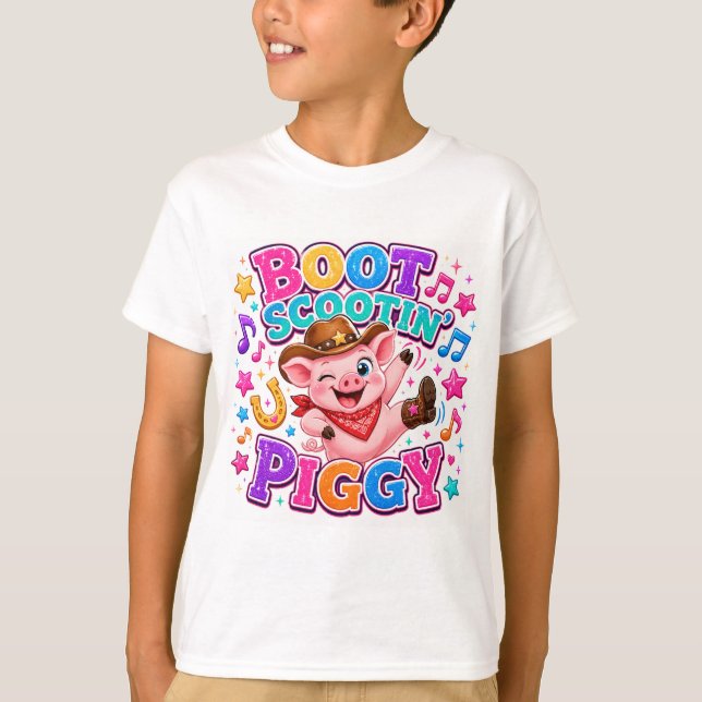 Lil' Boot Scootin' Piggy T-Shirt (Front)