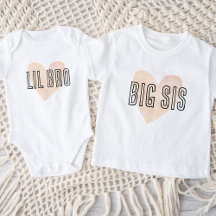 Lil Bro Blush Heart Matching Sibling Family