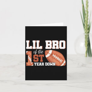Lil Bro Of The 1 Year Old Birthday Football 1st Ye Card