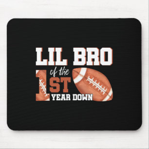 Lil Bro Of The 1 Year Old Birthday Football 1st Ye Mouse Pad