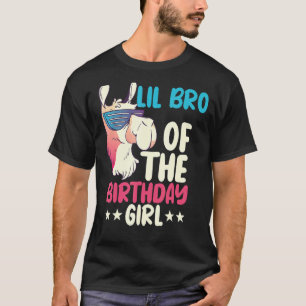 Lil Bro Of The Birthday Girl Llama Bday Alpaca Par T-Shirt