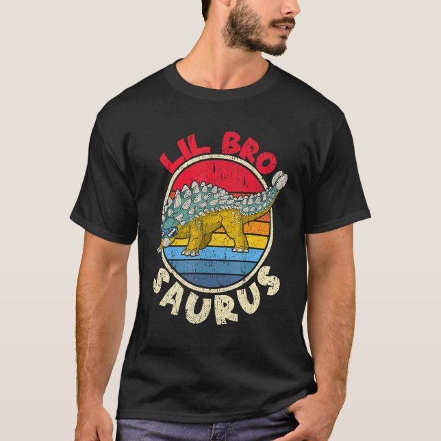 Lil Bro Saurus I Ankylosaurus Dinosaur I Family Ma T-Shirt (Front)