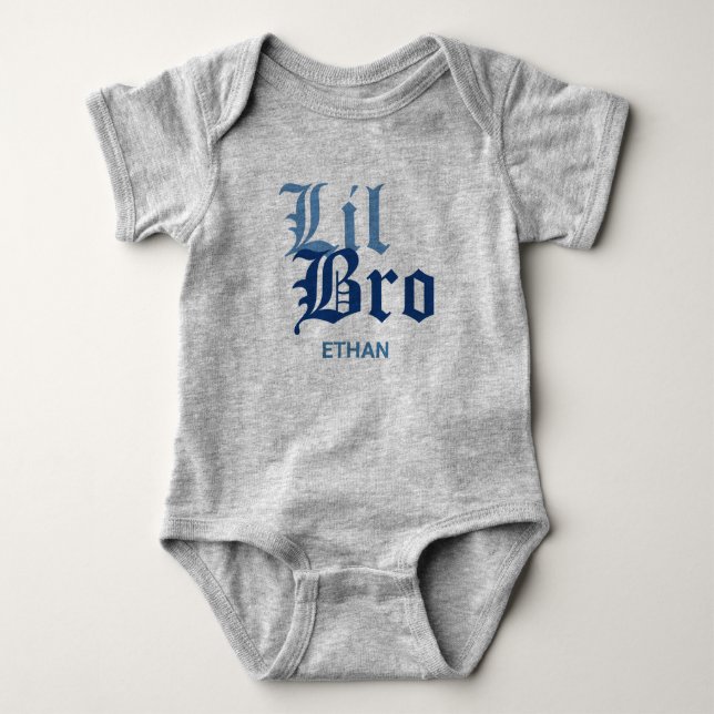 Lil Bro with Name Baby Bodysuit (Front)
