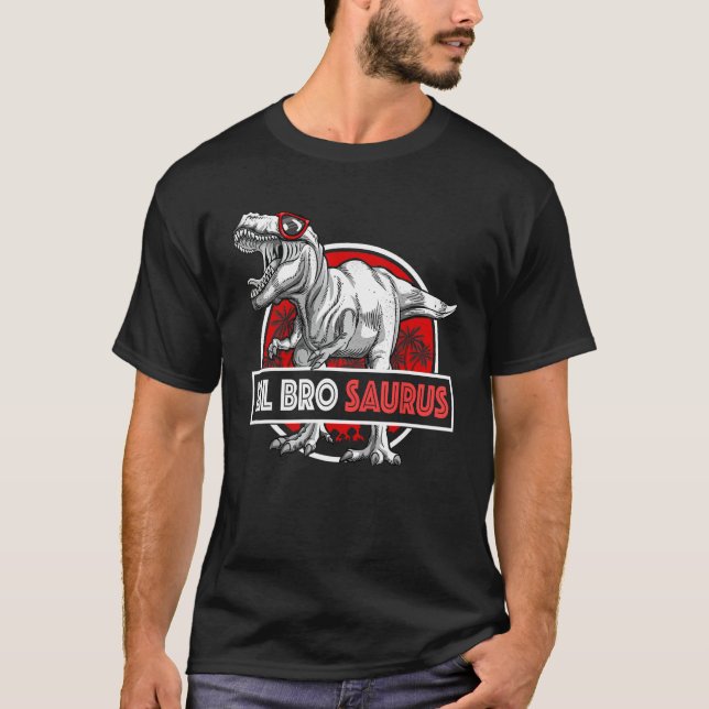 Lil Brosaurus T-Rex Matching Funny Lil Bro Saurus  T-Shirt (Front)