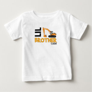 Lil brother construction truck sibling baby T-Shirt