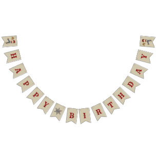 Lil' Buckaroo (blonde hair) Bunting Flags