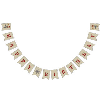 Lil' Buckaroo (brown hair) Bunting Flags