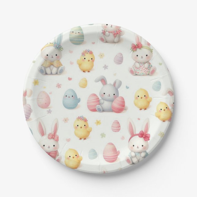 Lil Chicks & Bunny's Paper Plate (Front)