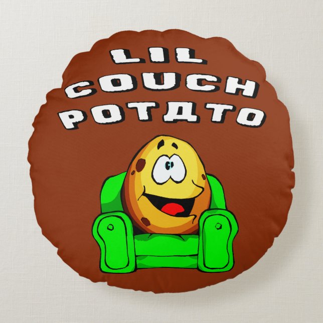 Lil Couch Potato Round Pillow (Front)