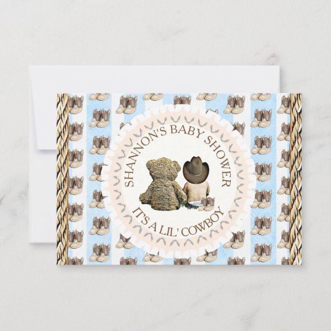 Lil' Cowboy boy Country and Western Baby Shower Invitation (Front)