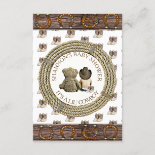 Lil' Cowboy boy Country and Western Baby Shower Invitation