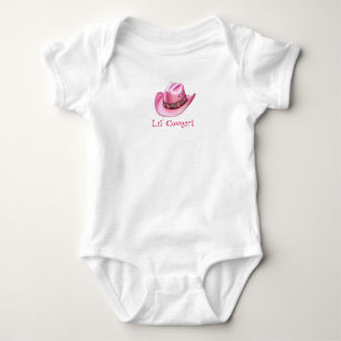Lil’ Cowgirl Pink Cowgirl Hat Baby Bodysuit