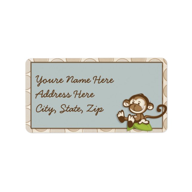 Lil cute Monkey Address Lables Label (Front)