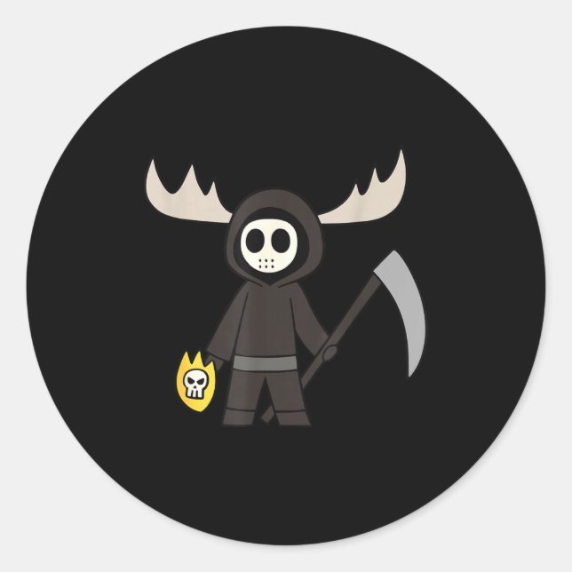 Lil Doom Moose - Funny Reaper Cartoon  Classic Round Sticker (Front)