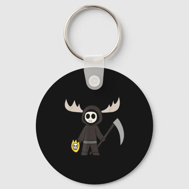 Lil Doom Moose - Funny Reaper Cartoon  Keychain (Front)