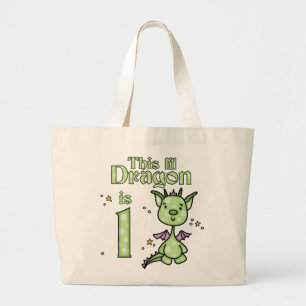 Lil Dragon 1st Birthday Large Tote Bag