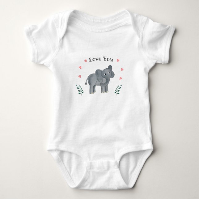 Lil Elephant  Baby Bodysuit (Front)