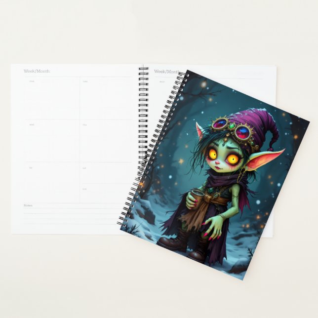 Lil Elfie Spiral Planner Notebook (Devant avec enveloppe)