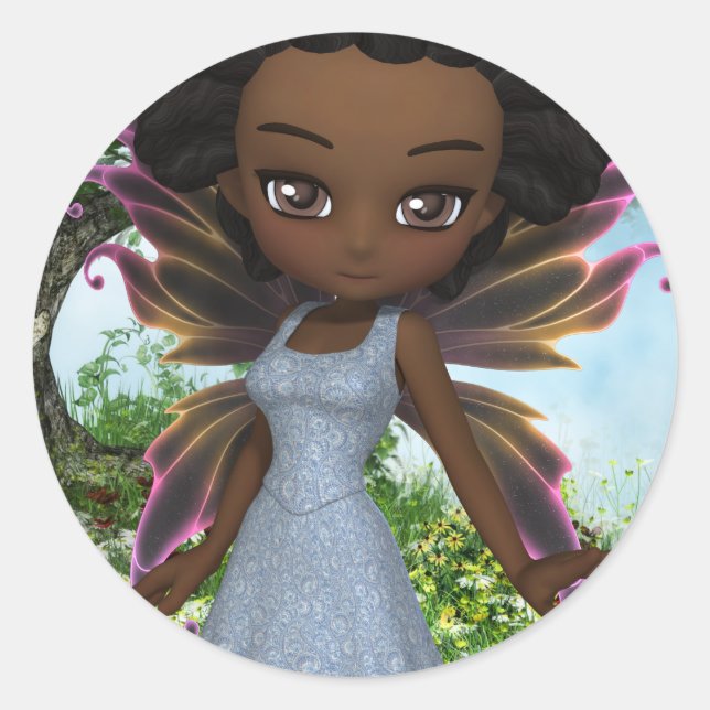 Lil Fairy Princess Classic Round Sticker (Front)