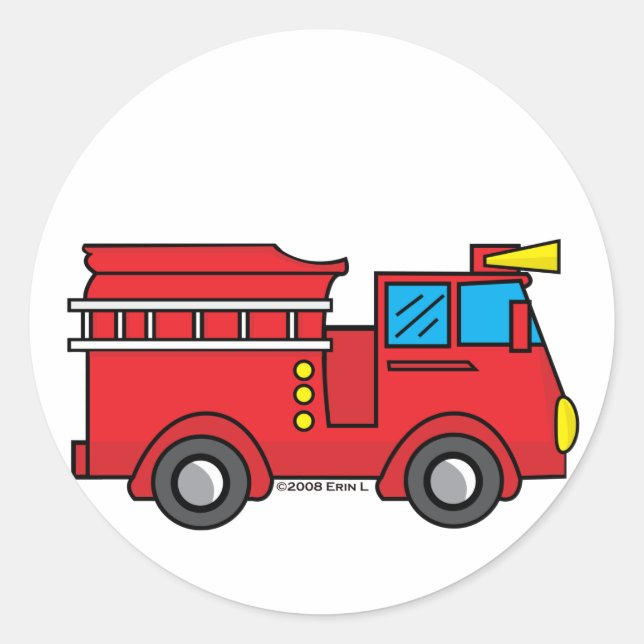 Lil Fire Truck Classic Round Sticker (Front)