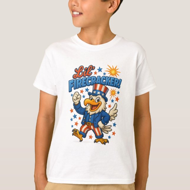 Lil’ Firecracker Classical Freedom Eagle  T-Shirt (Front)