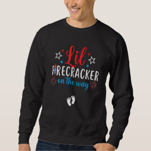 Lil Firecracker On The Way Cute 4th Of July Pregna Sweatshirt