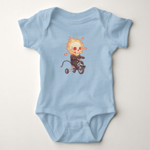 "Lil’ Flame Rider – Cute Skeleton on Trike" Baby Bodysuit