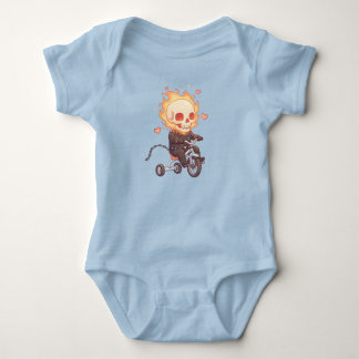 "Lil’ Flame Rider – Cute Skeleton on Trike" Baby Bodysuit