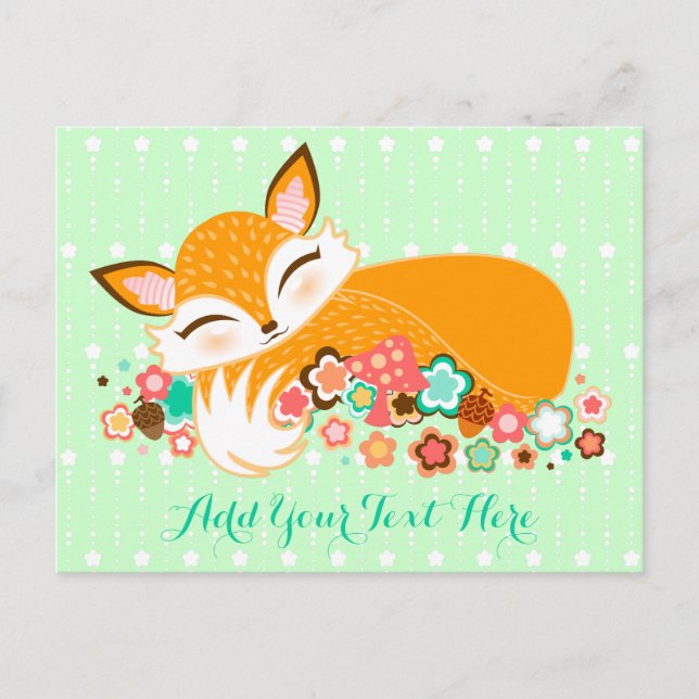 Lil Foxie Cub - Cute Baby Fox Custom Postcard (Front)