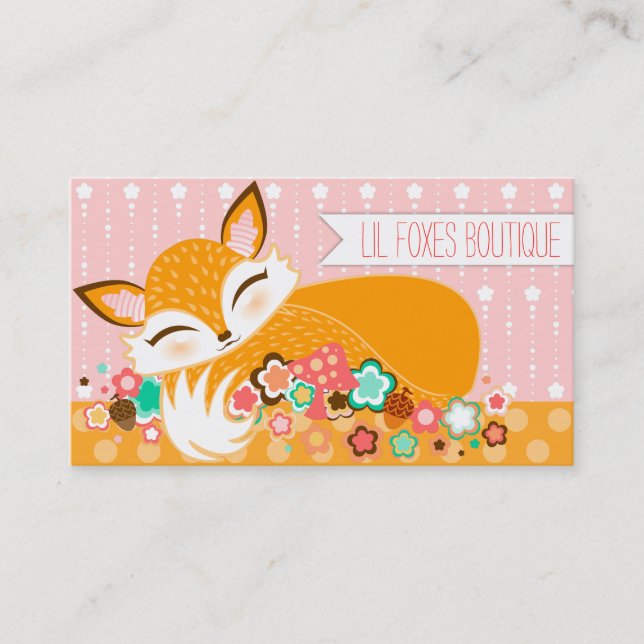 Lil Foxie Cub - Cute Custom Business Cards (Front)